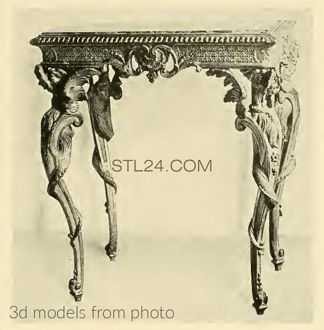 Консоли резные (CONSOLE TABLE_0163 -  | 3D model 3DSMAX / OBJ / STL) 3D модель для ЧПУ станка